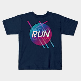 run neon lines Kids T-Shirt